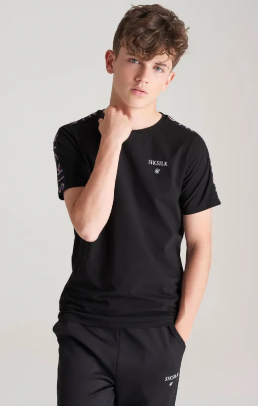 Boys Black Taped T-Shirt sold by Siksilk