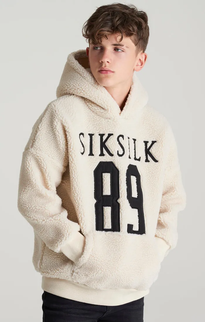 Boys Ecru Borg Hoodie sold by Siksilk
