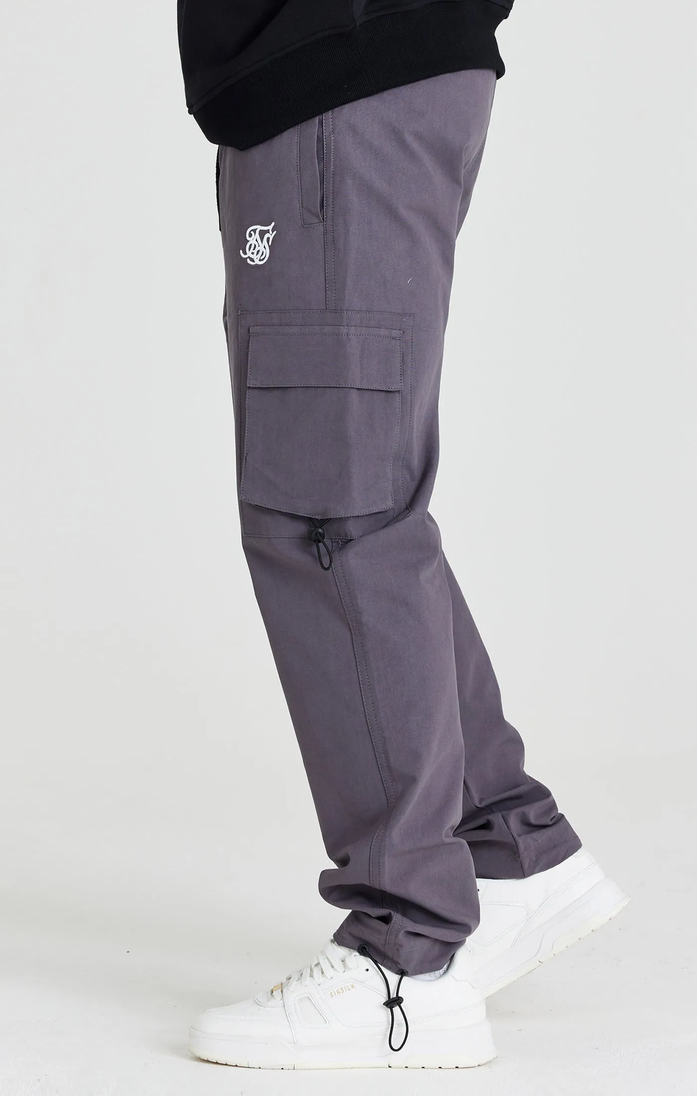 Grey Relaxed Cuff Cargo Pant sold by Siksilk product image thumbnail 2