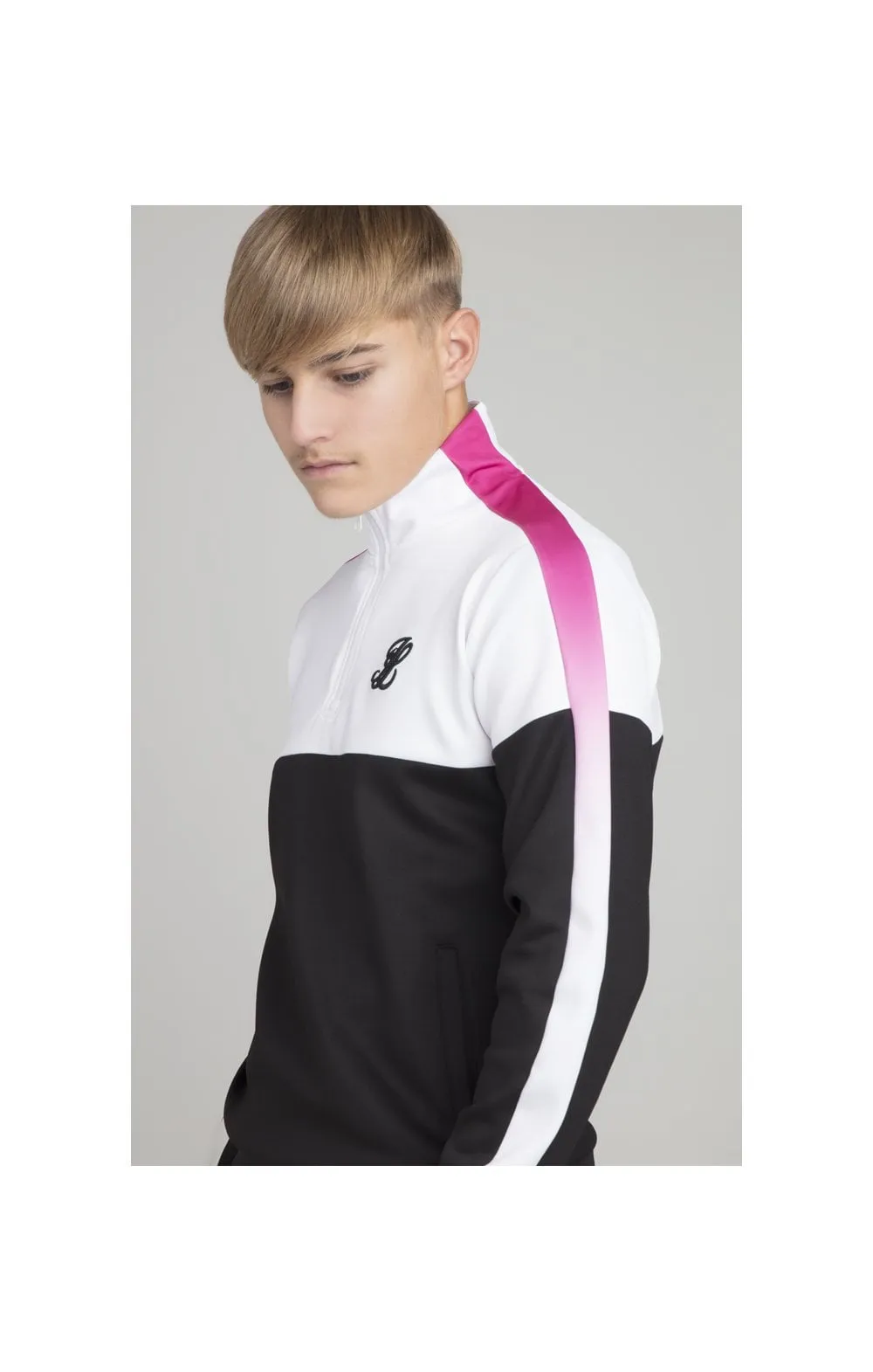 Illusive London Fade Panel Funnel Neck - White sold by Siksilk