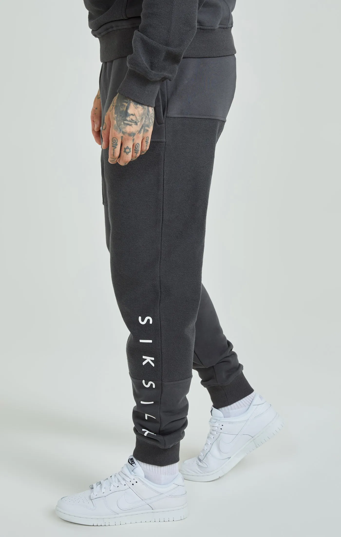 Dark Grey Cut & Sew Joggers sold by Siksilk product image thumbnail 3