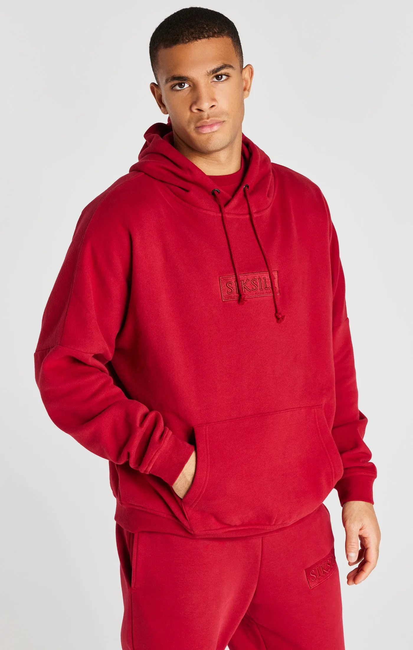 Red Overhead Drop Shoulder Hoodie sold by Siksilk product image thumbnail 2