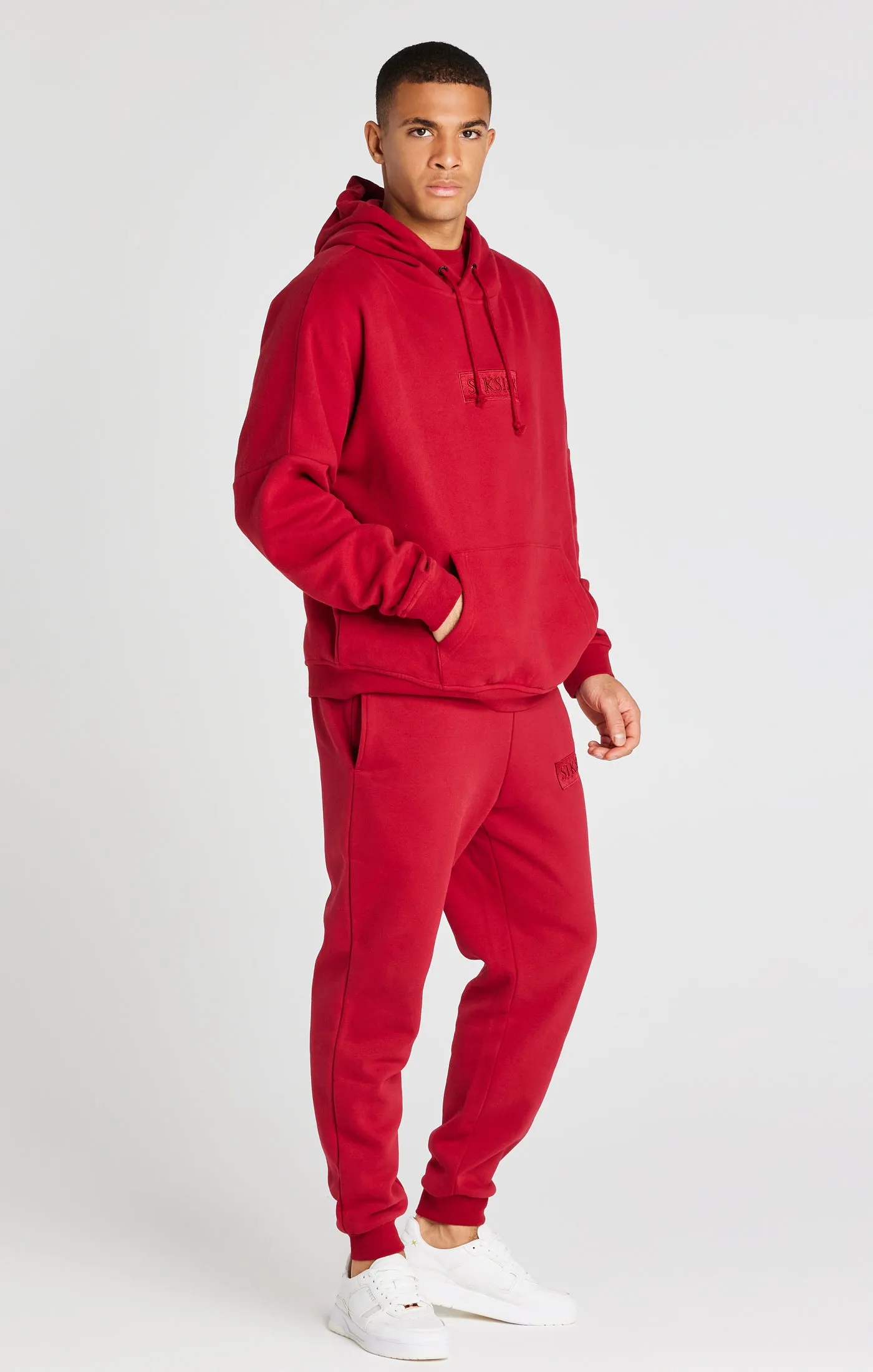 Red Overhead Drop Shoulder Hoodie sold by Siksilk product image thumbnail 3