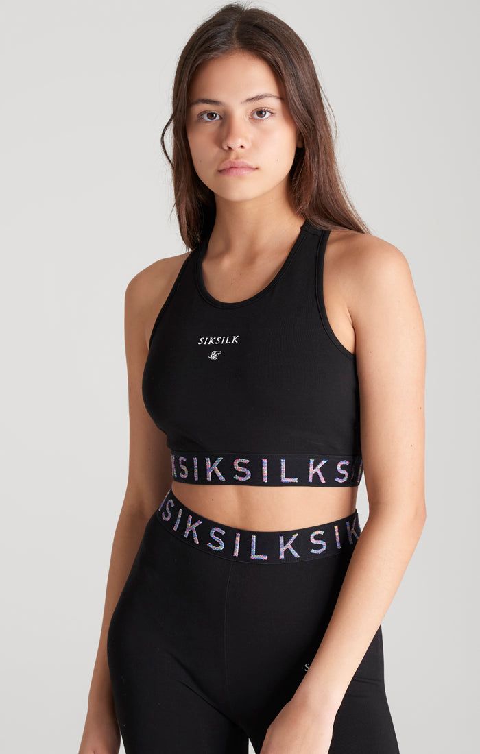 Girls Black Taped Bralette sold by Siksilk