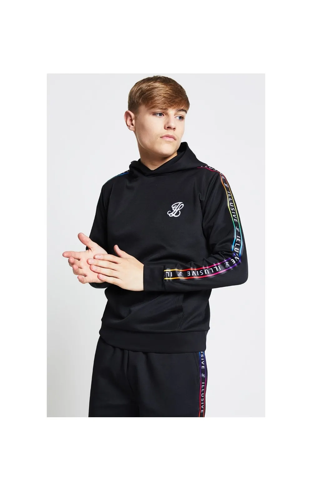 Illusive London Taped Overhead Hoodie - Black sold by Siksilk product image thumbnail 3