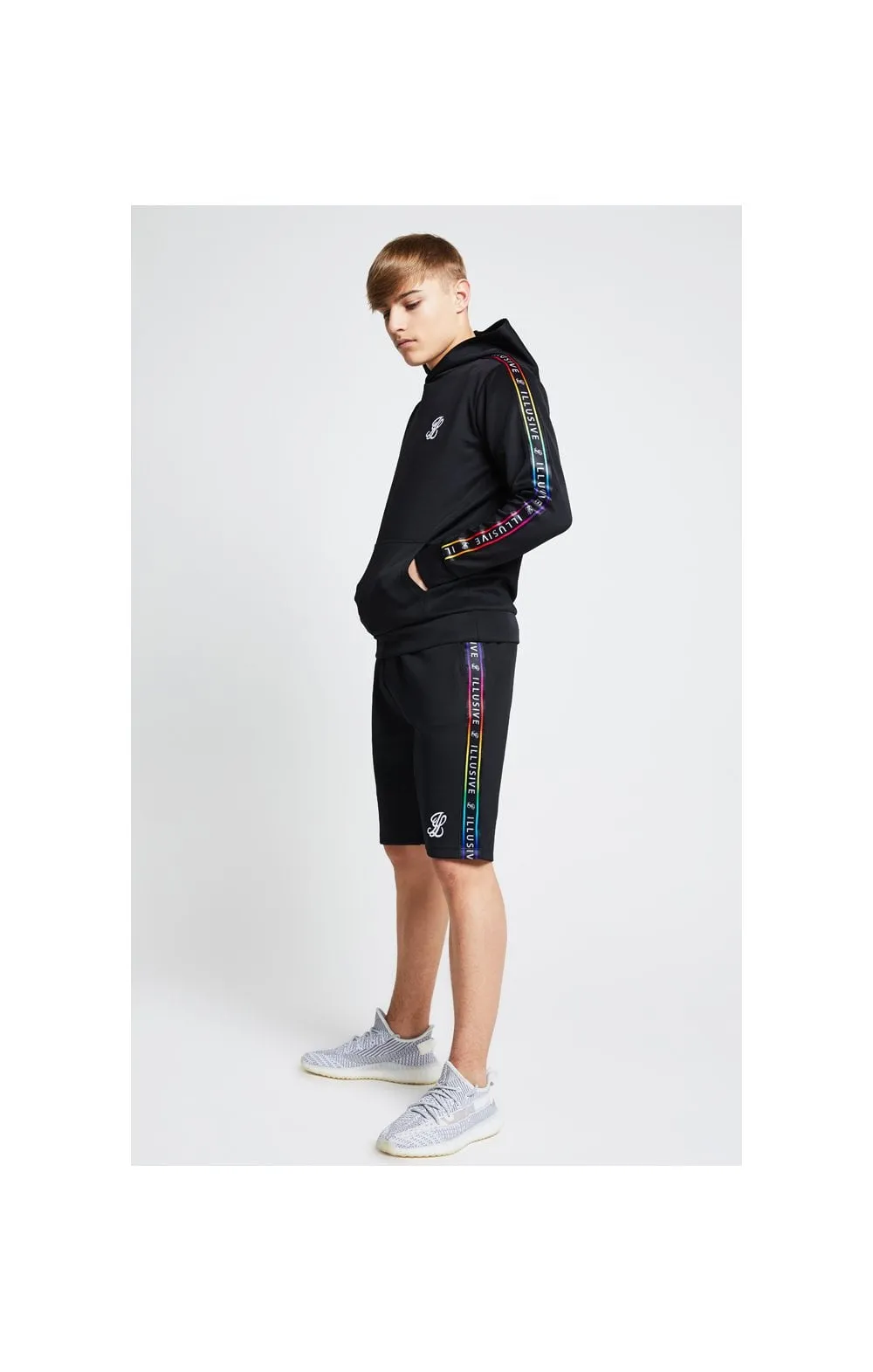 Illusive London Taped Overhead Hoodie - Black sold by Siksilk product image thumbnail 5