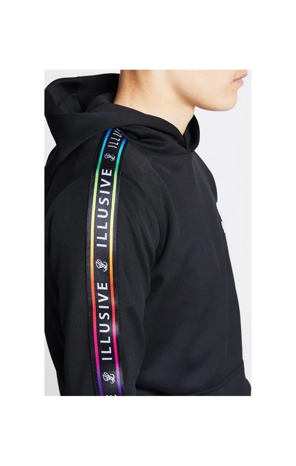 Illusive London Taped Overhead Hoodie - Black sold by Siksilk product image thumbnail 2