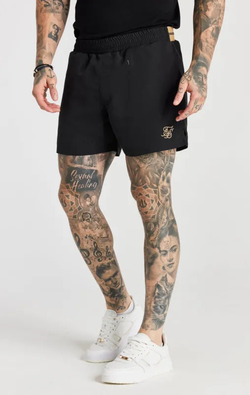 Black Embroidered Logo Short sold by Siksilk