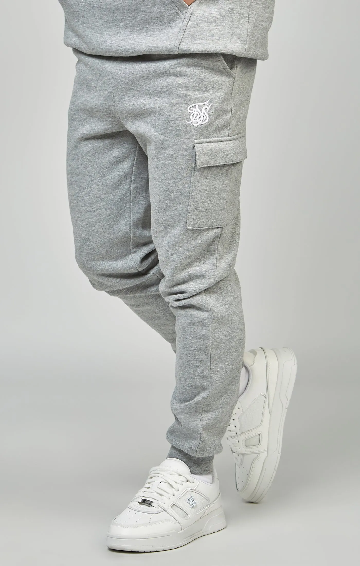 Boys Grey Essentials Cargo Jogger sold by Siksilk