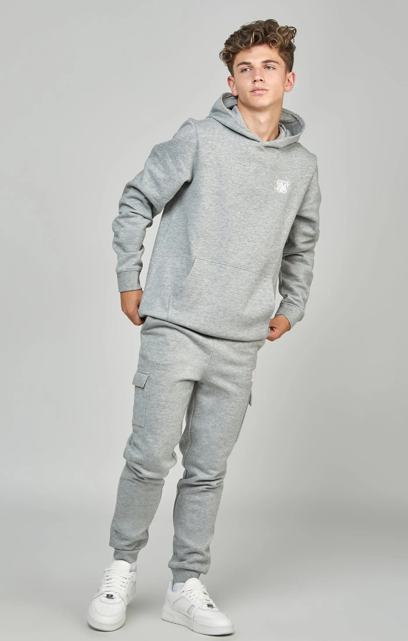 Boys Grey Essentials Cargo Jogger sold by Siksilk product image thumbnail 3