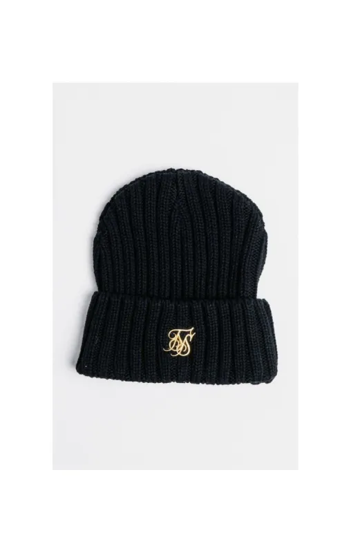 SikSilk Rib Cuff Knit Beanie - Black & Gold made by Siksilk