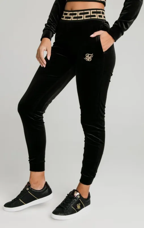 Black Velour Track Pant sold by Siksilk