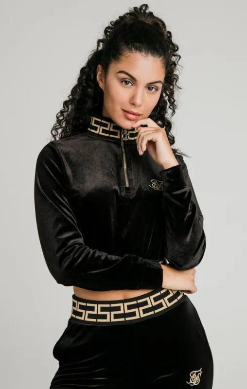 Black Velour Track Top made by Siksilk