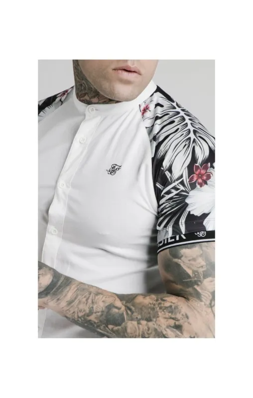 SikSilk S/S Floral Raglan Tech Shirt - White & Floral sold by Siksilk