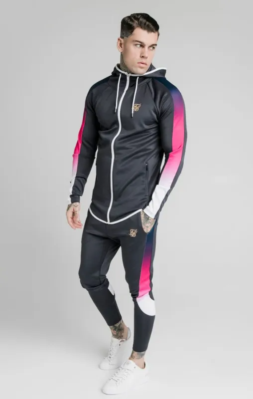 Grey Contrast Sleeve Zip-Thru Hoodie sold by Siksilk