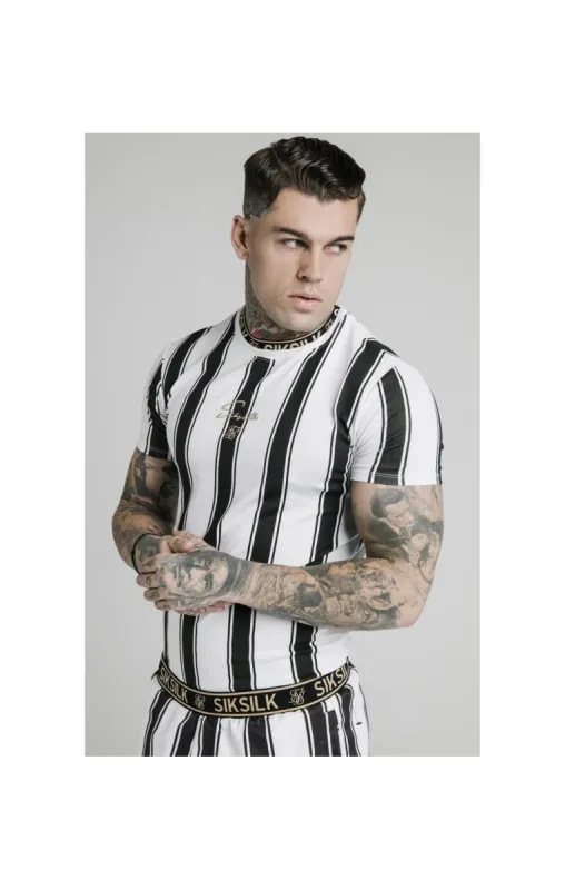 SikSilk S/S Raglan Gym Tee - Black & White sold by Siksilk