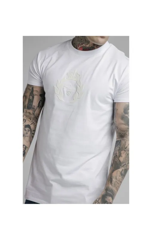 SikSilk Embossed Fitted Box Tee - White sold by Siksilk