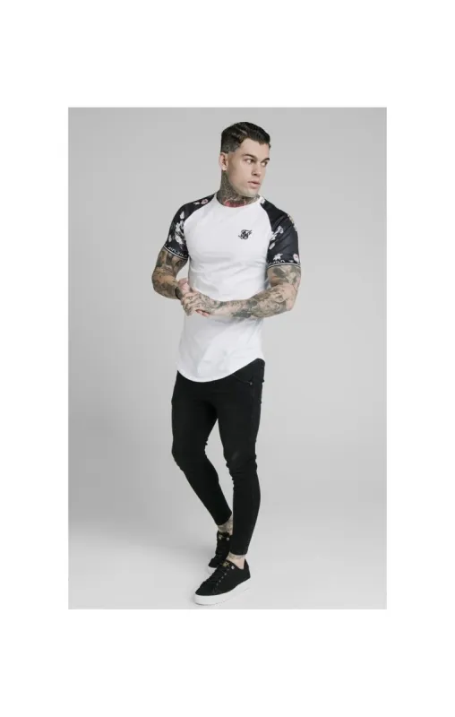 SikSilk S/S Prestige Floral Inset Tech Tee - White sold by Siksilk