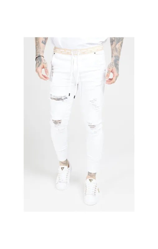 SikSilk Skinny Distressed Denims – White sold by Siksilk