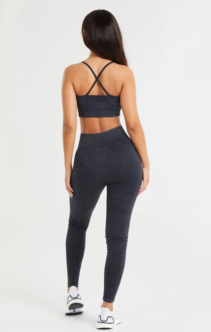 SikSilk Ribbed Gym Leggings - Black sold by Siksilk product image thumbnail 5