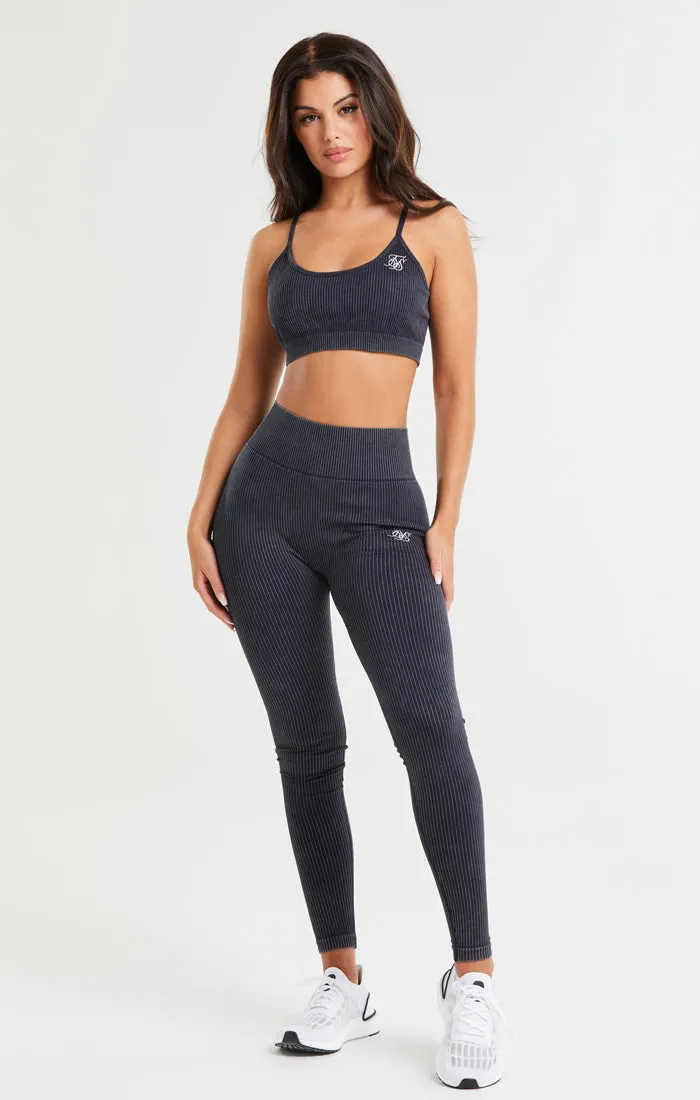 SikSilk Ribbed Gym Leggings - Black sold by Siksilk product image thumbnail 3