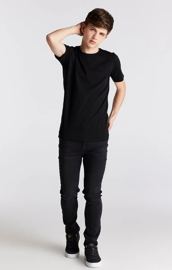 Boys Black Side Taped T-Shirt sold by Siksilk product image thumbnail 4