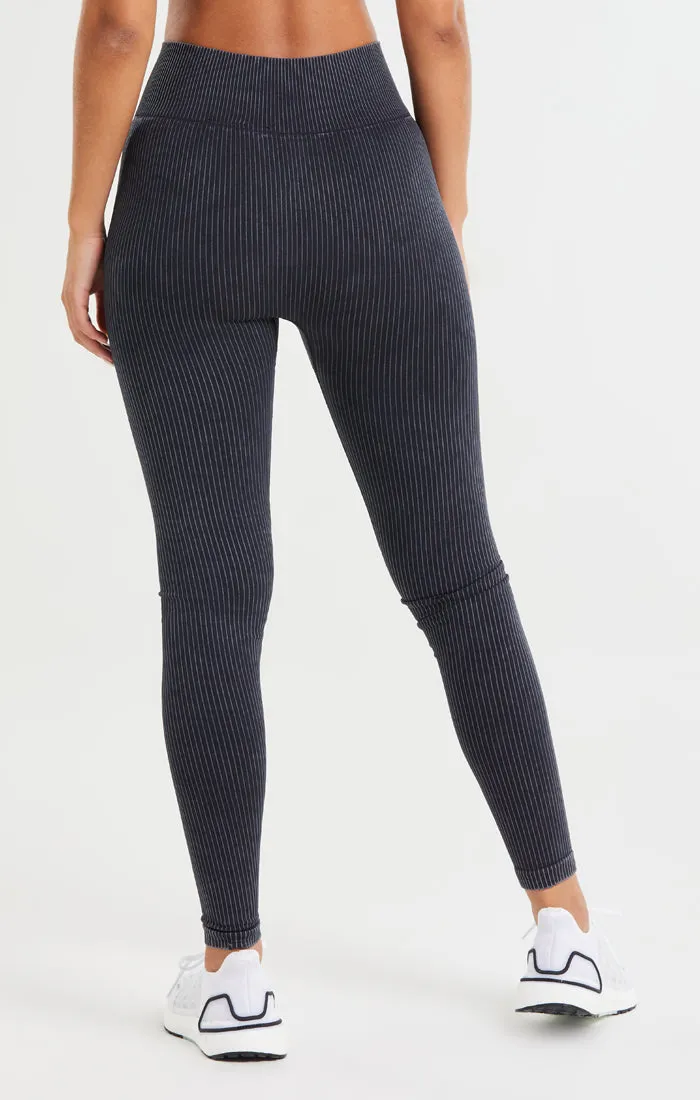 SikSilk Ribbed Gym Leggings - Black sold by Siksilk product image thumbnail 4