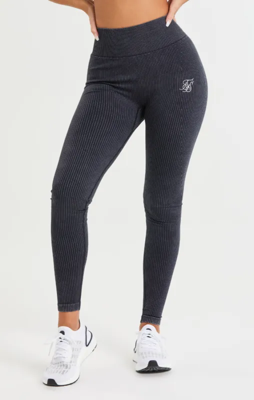 SikSilk Ribbed Gym Leggings - Black sold by Siksilk