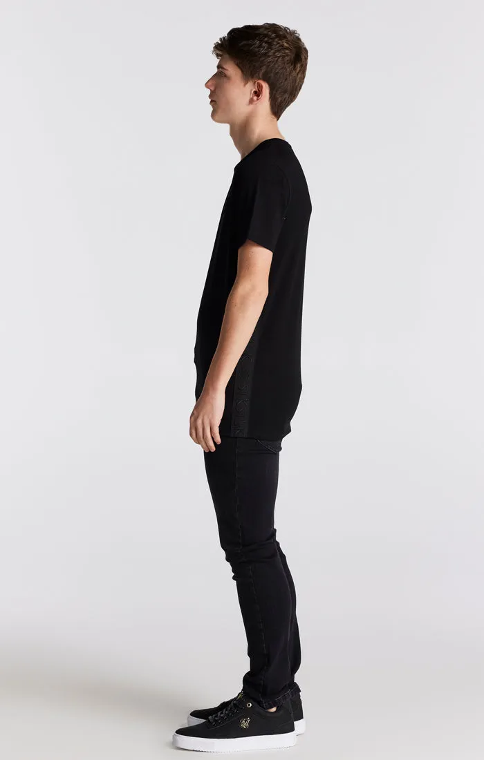 Boys Black Side Taped T-Shirt sold by Siksilk product image thumbnail 5