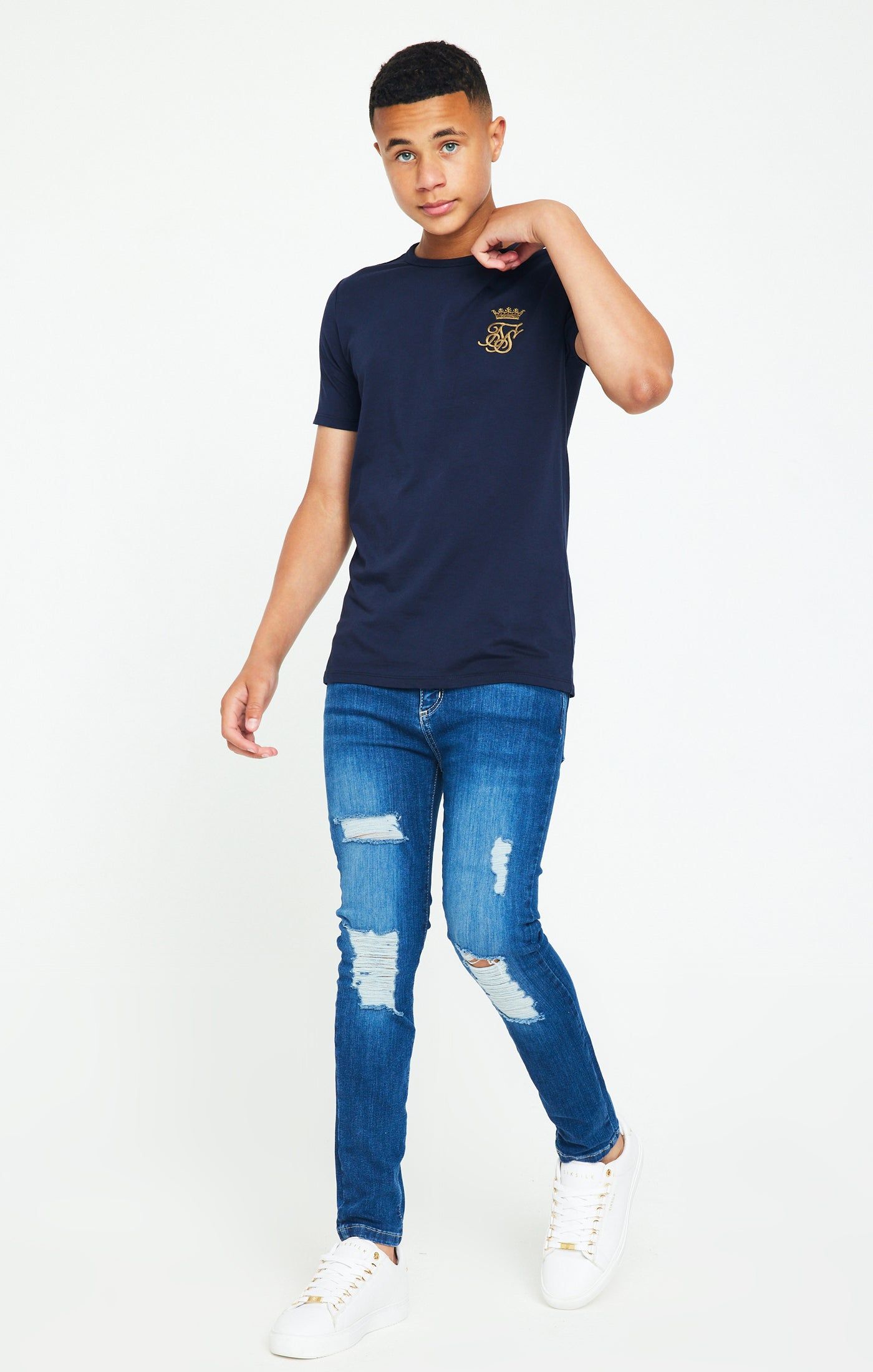 Boys Messi x SikSilk Navy Logo T-Shirt sold by Siksilk product image thumbnail 4