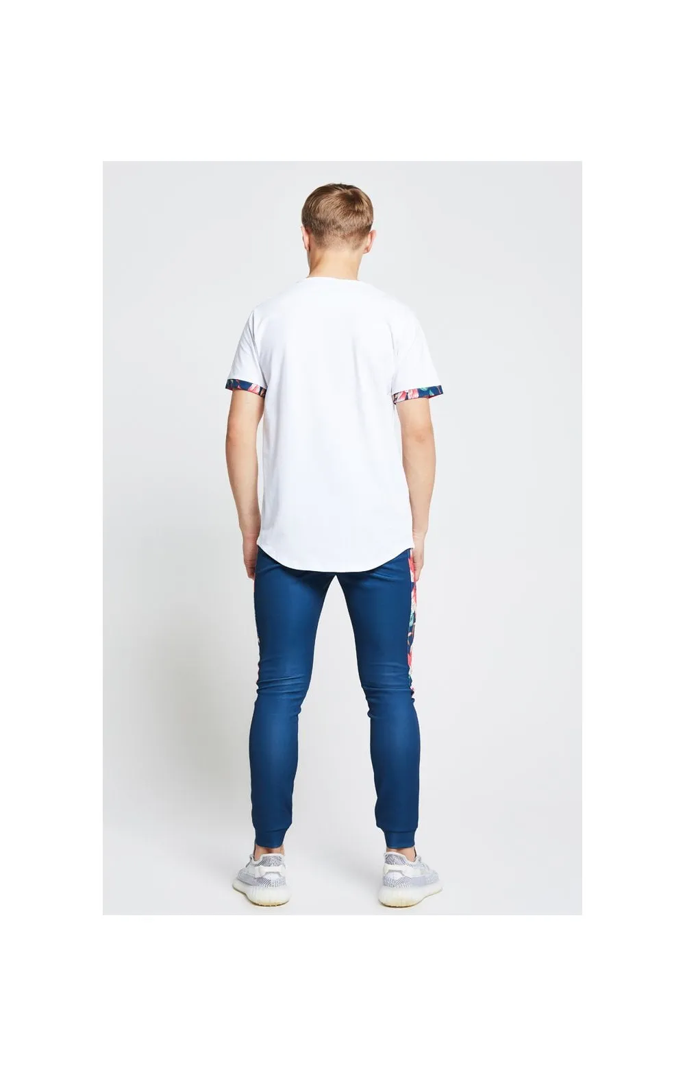 Illusive London Contrast Cuff Tee – White & Tropical Leaf sold by Siksilk product image thumbnail 5