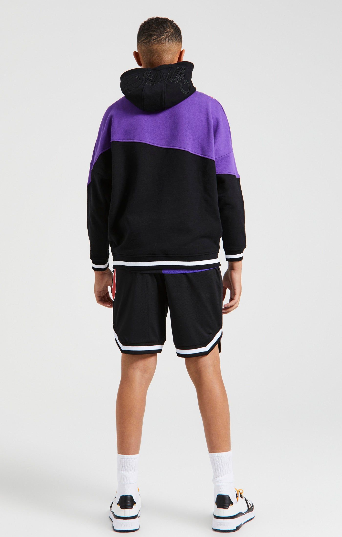 Messi x SikSilk Retro Varsity Basketball Shorts - Black & Purple sold by Siksilk product image thumbnail 6