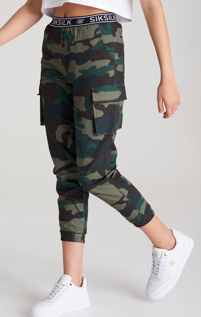 Girls Camo Taped Cargo Pant sold by Siksilk