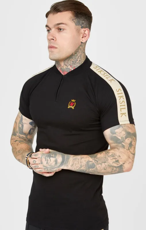Black Crest Short Sleeve Polo sold by Siksilk
