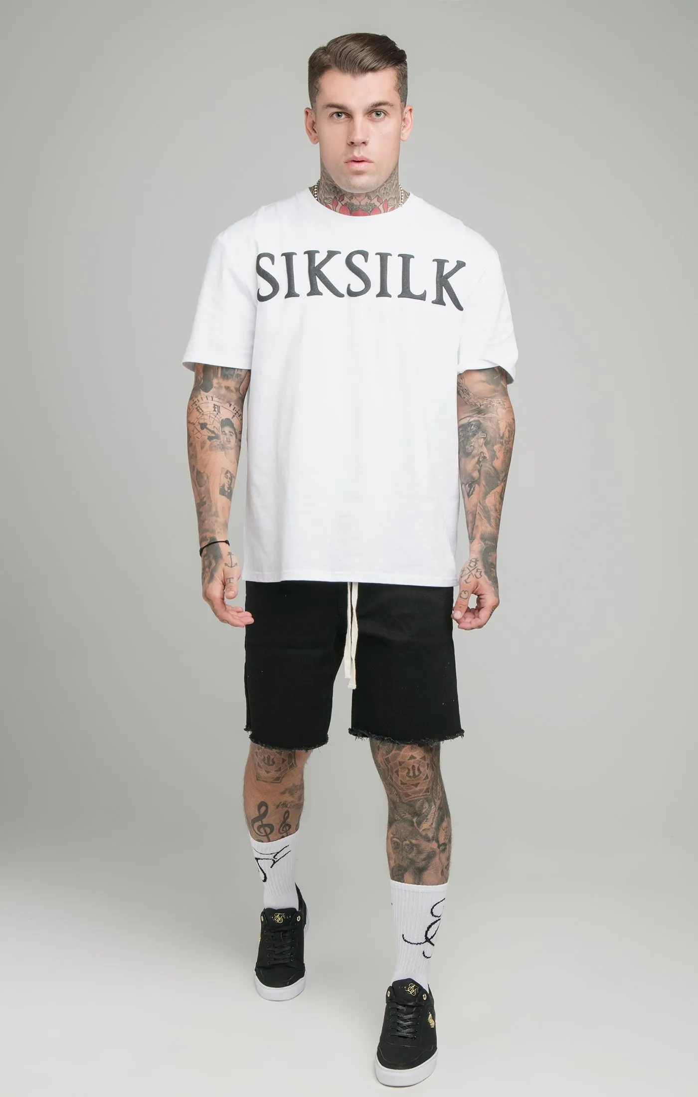 Black Raw Hem Relaxed Denim Short sold by Siksilk product image thumbnail 3