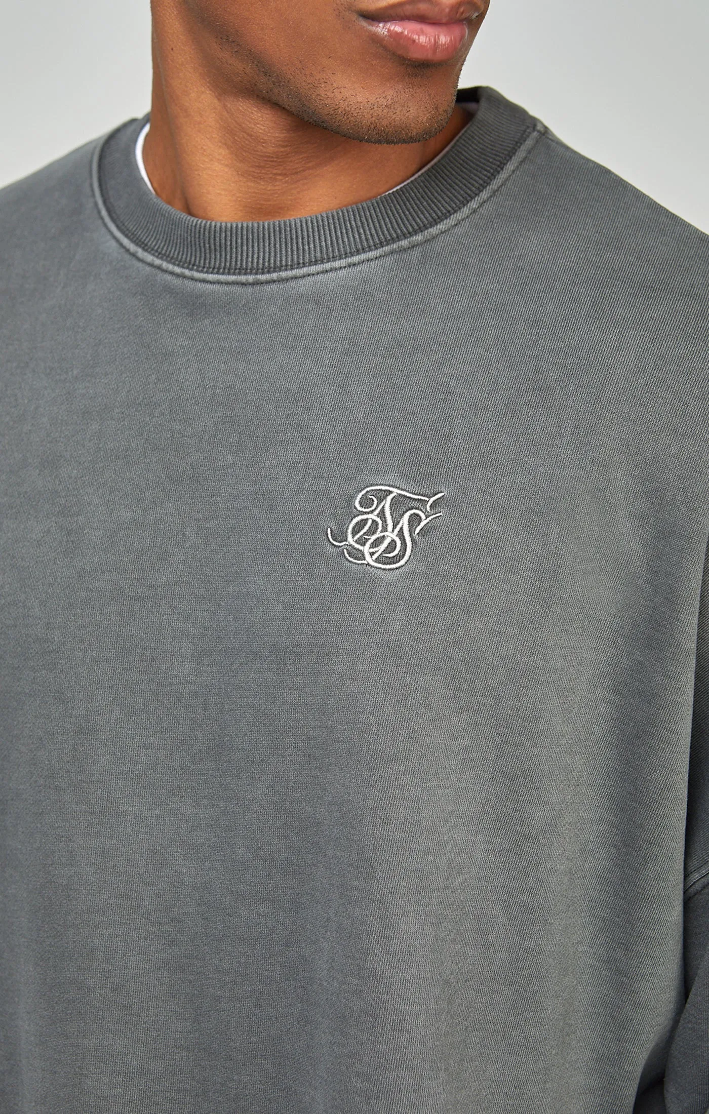 Black Garment Dyed Boxy Fit Sweatshirt sold by Siksilk product image thumbnail 3