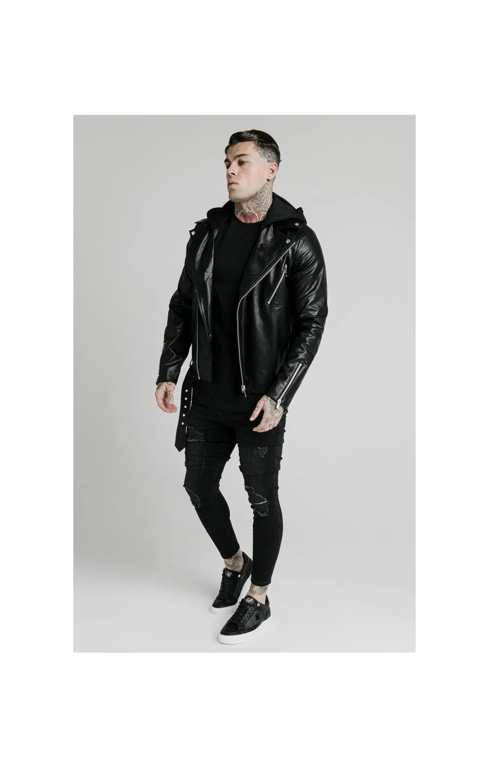 SikSilk PU Biker Jacket - Black sold by Siksilk product image thumbnail 4