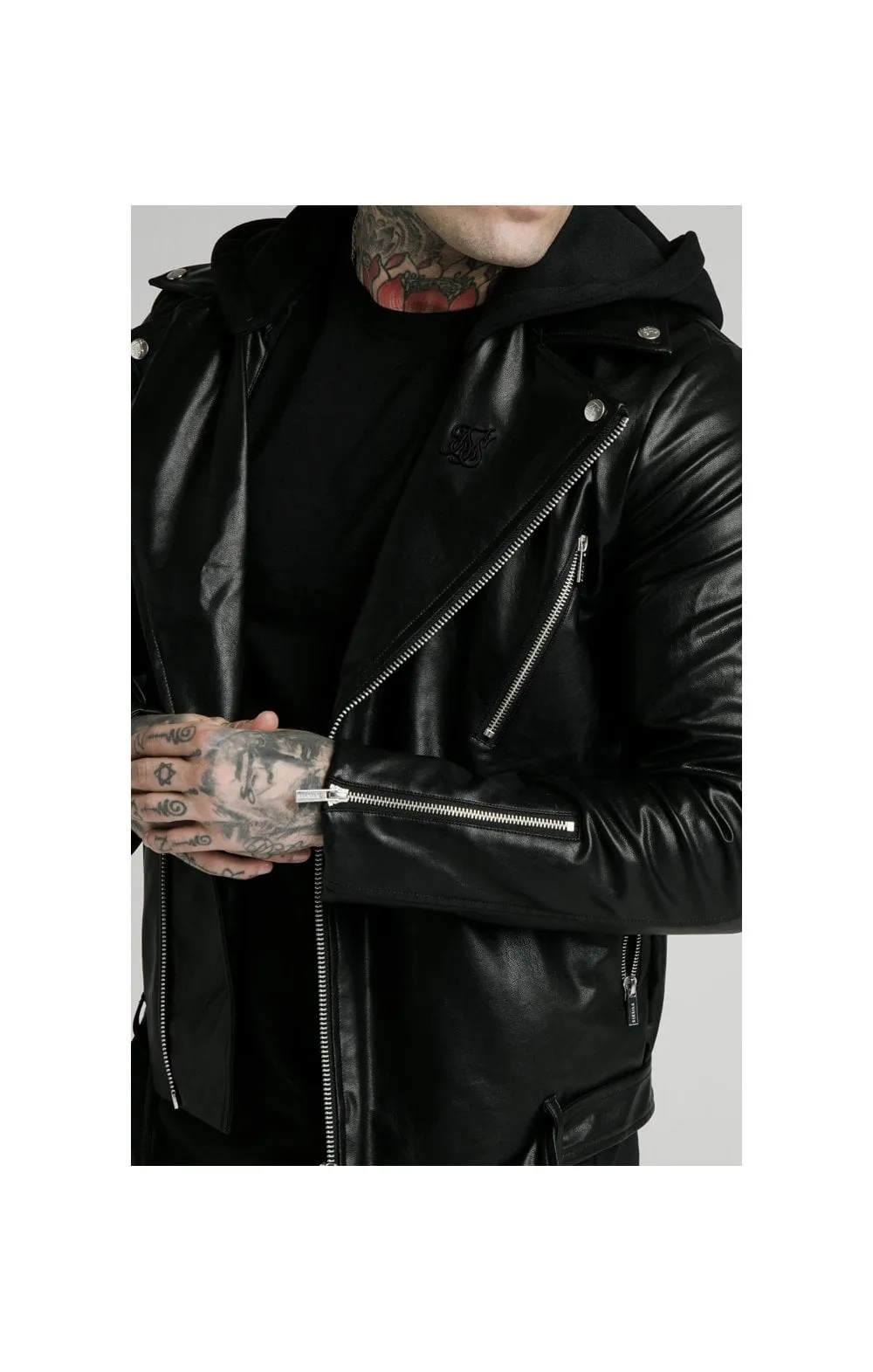 SikSilk PU Biker Jacket - Black sold by Siksilk product image thumbnail 2