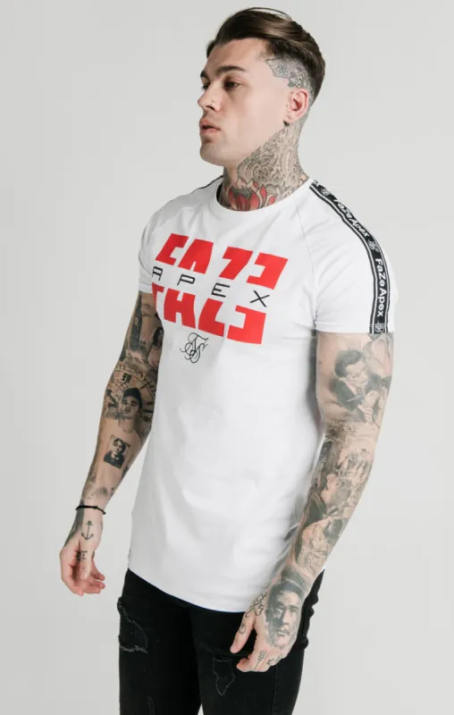 SikSilk x FaZe Apex White Raglan Tape T-Shirt sold by Siksilk