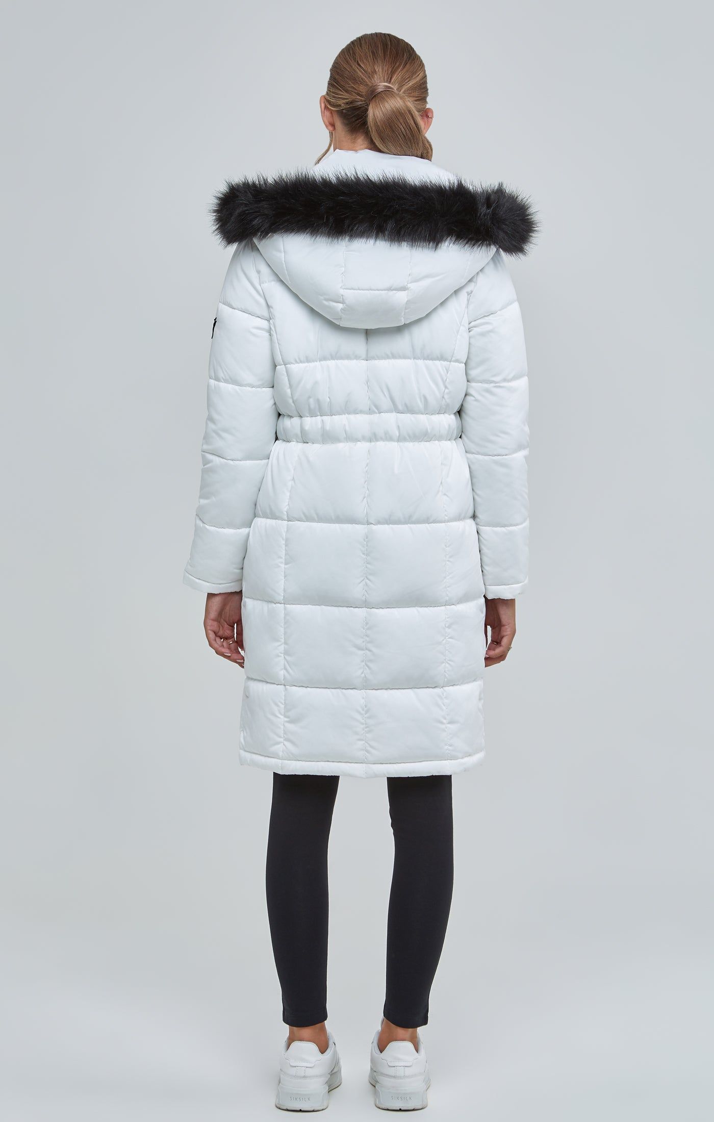 White Longline Padded Parka sold by Siksilk product image thumbnail 5