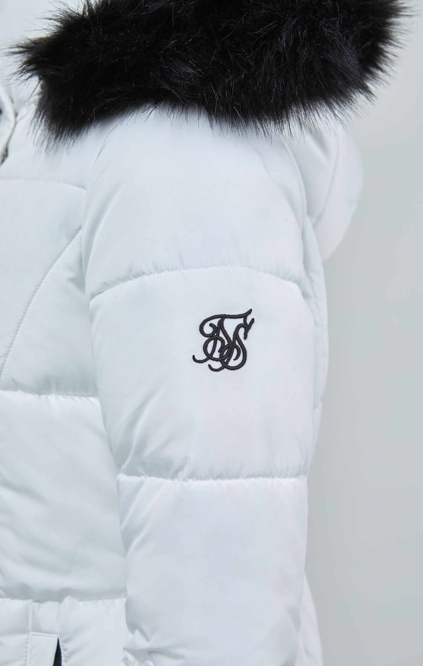 White Longline Padded Parka sold by Siksilk product image thumbnail 3