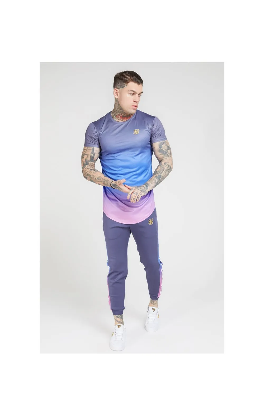 SikSilk S/S Curved Hem Fade Tee – Tri-Neon Fade sold by Siksilk product image thumbnail 4