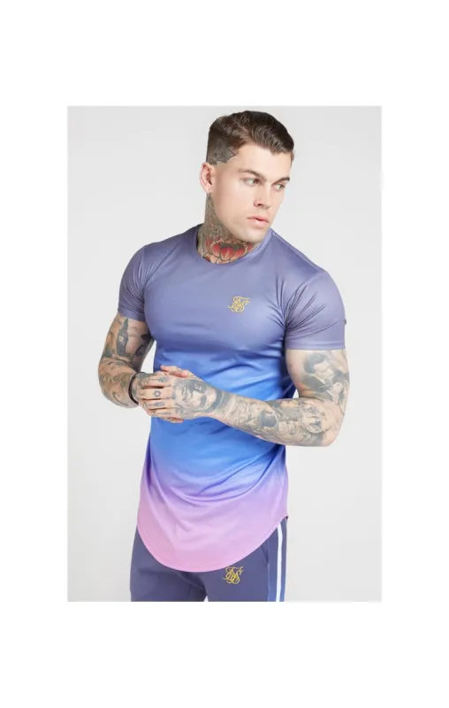 SikSilk S/S Curved Hem Fade Tee – Tri-Neon Fade sold by Siksilk