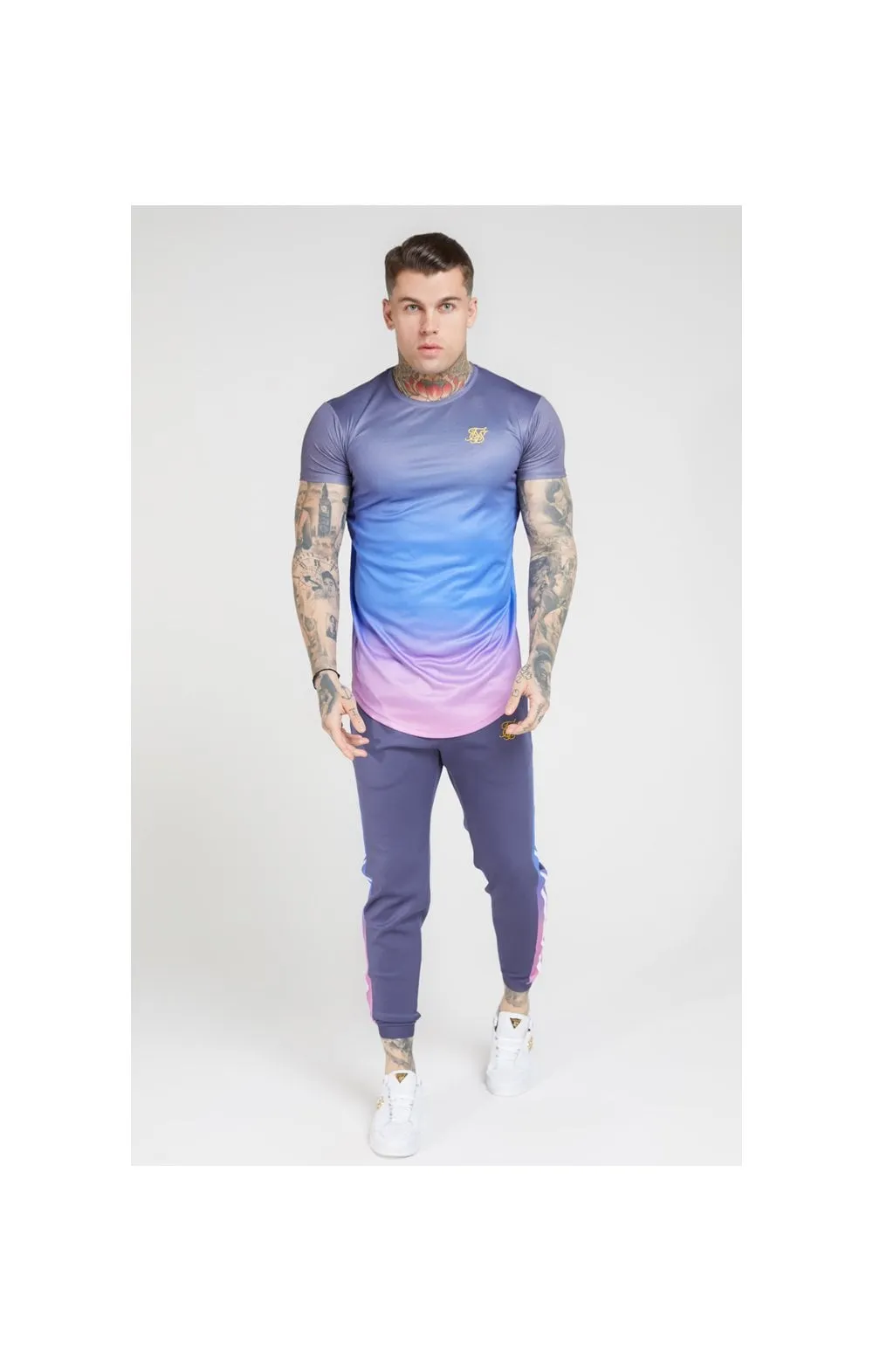 SikSilk S/S Curved Hem Fade Tee – Tri-Neon Fade sold by Siksilk product image thumbnail 5