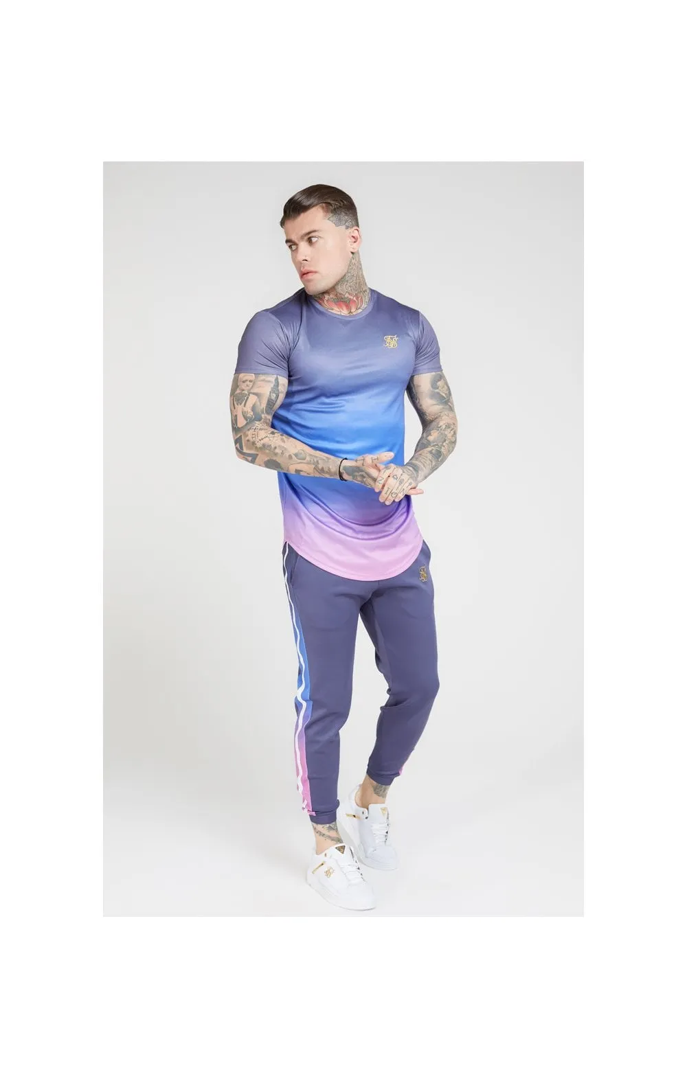 SikSilk S/S Curved Hem Fade Tee – Tri-Neon Fade sold by Siksilk product image thumbnail 3