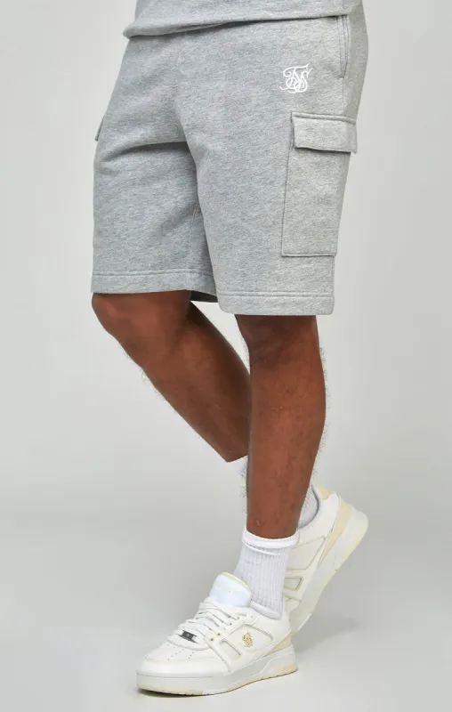 Grey Marl Essential Cargo Fleece Shorts sold by Siksilk