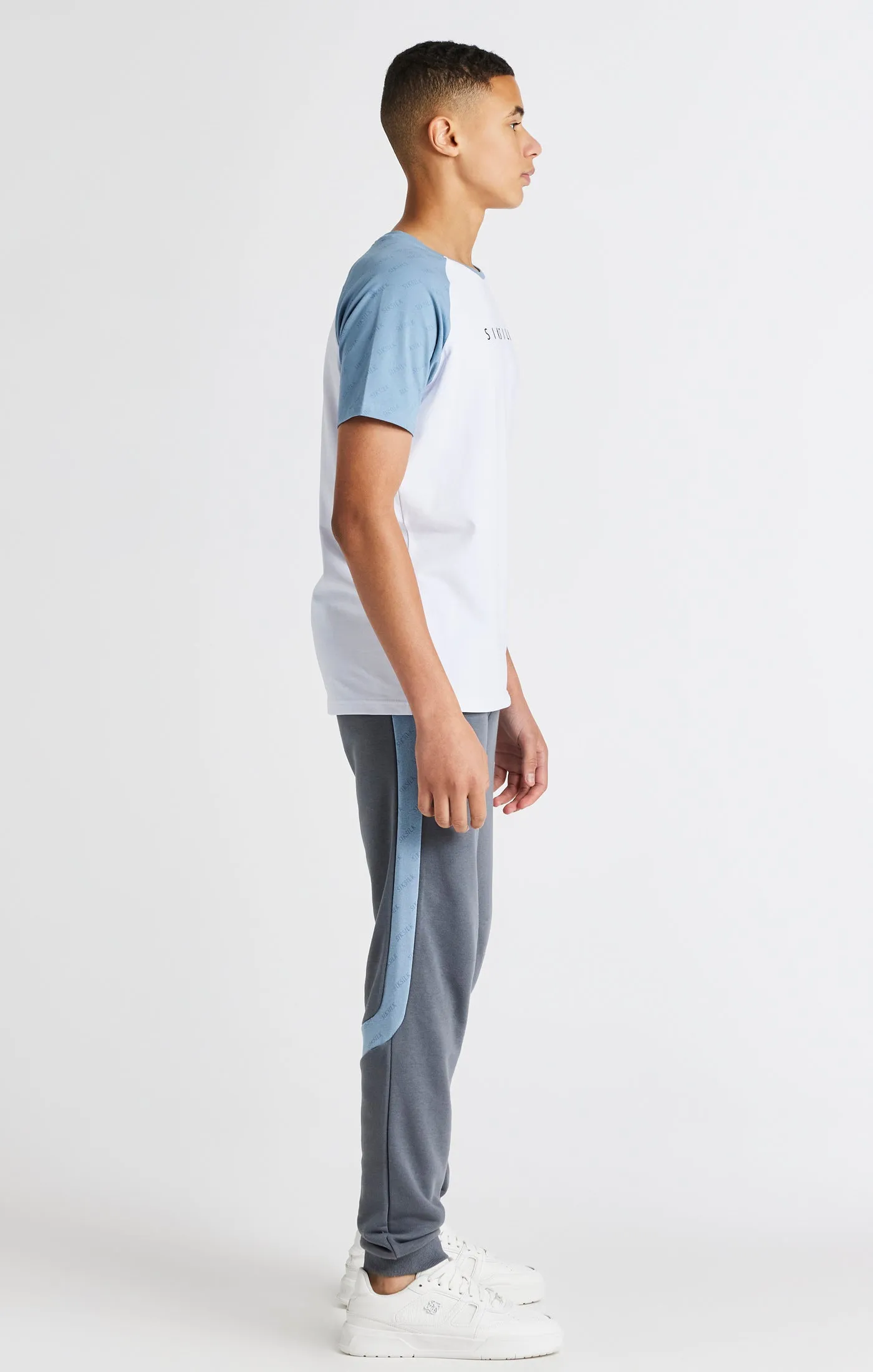 Boys White Raglan Printed T-Shirt sold by Siksilk product image thumbnail 4