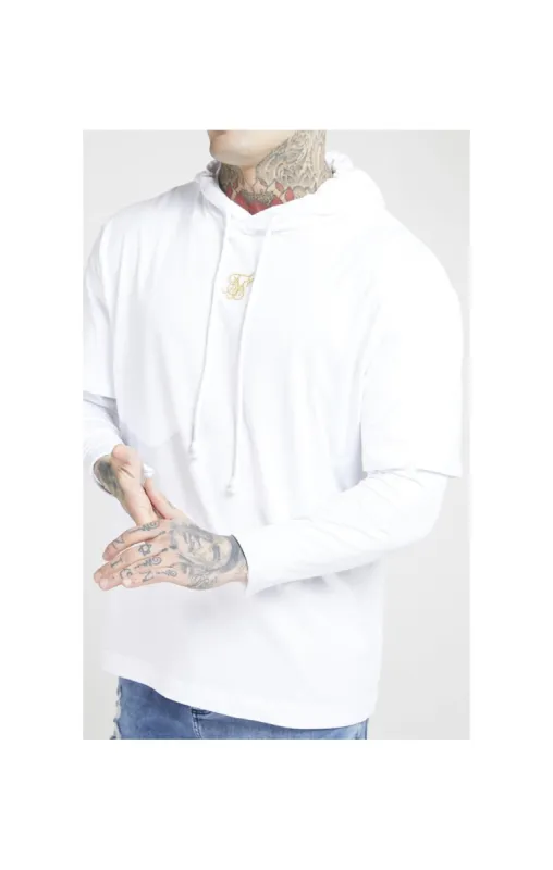 SikSilk L/S Essential Undergarment Chain Cuff Tee - White & Gold sold by Siksilk