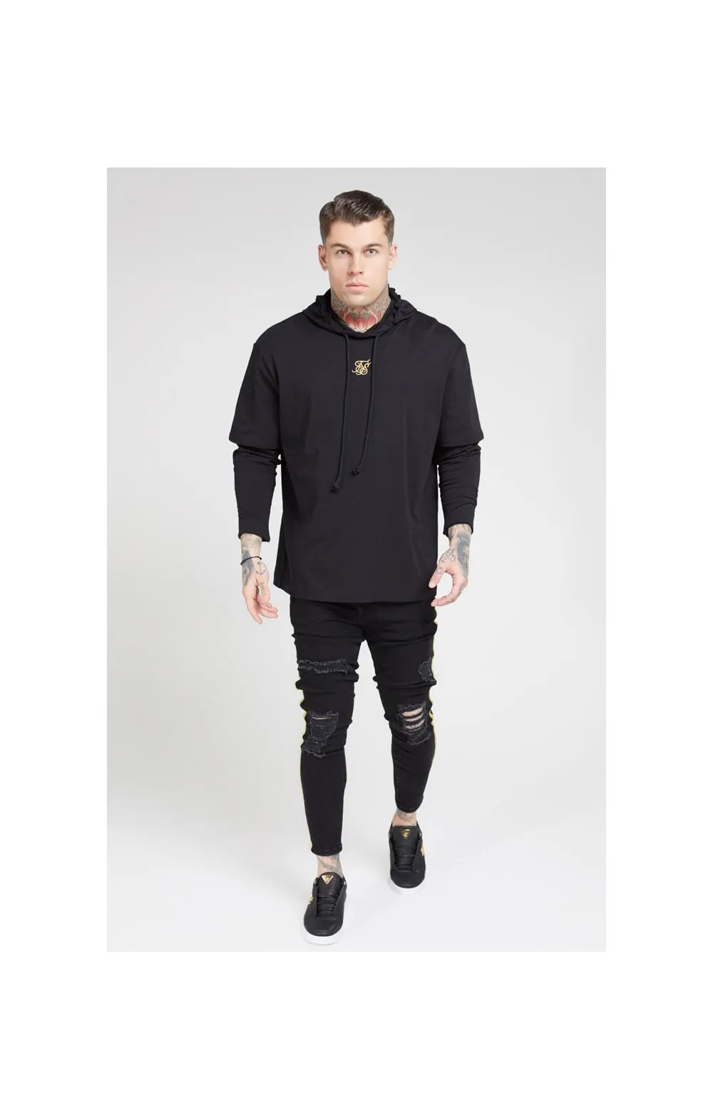 SikSilk L/S Essential Undergarment Cuff Tee - Black & Gold sold by Siksilk product image thumbnail 4