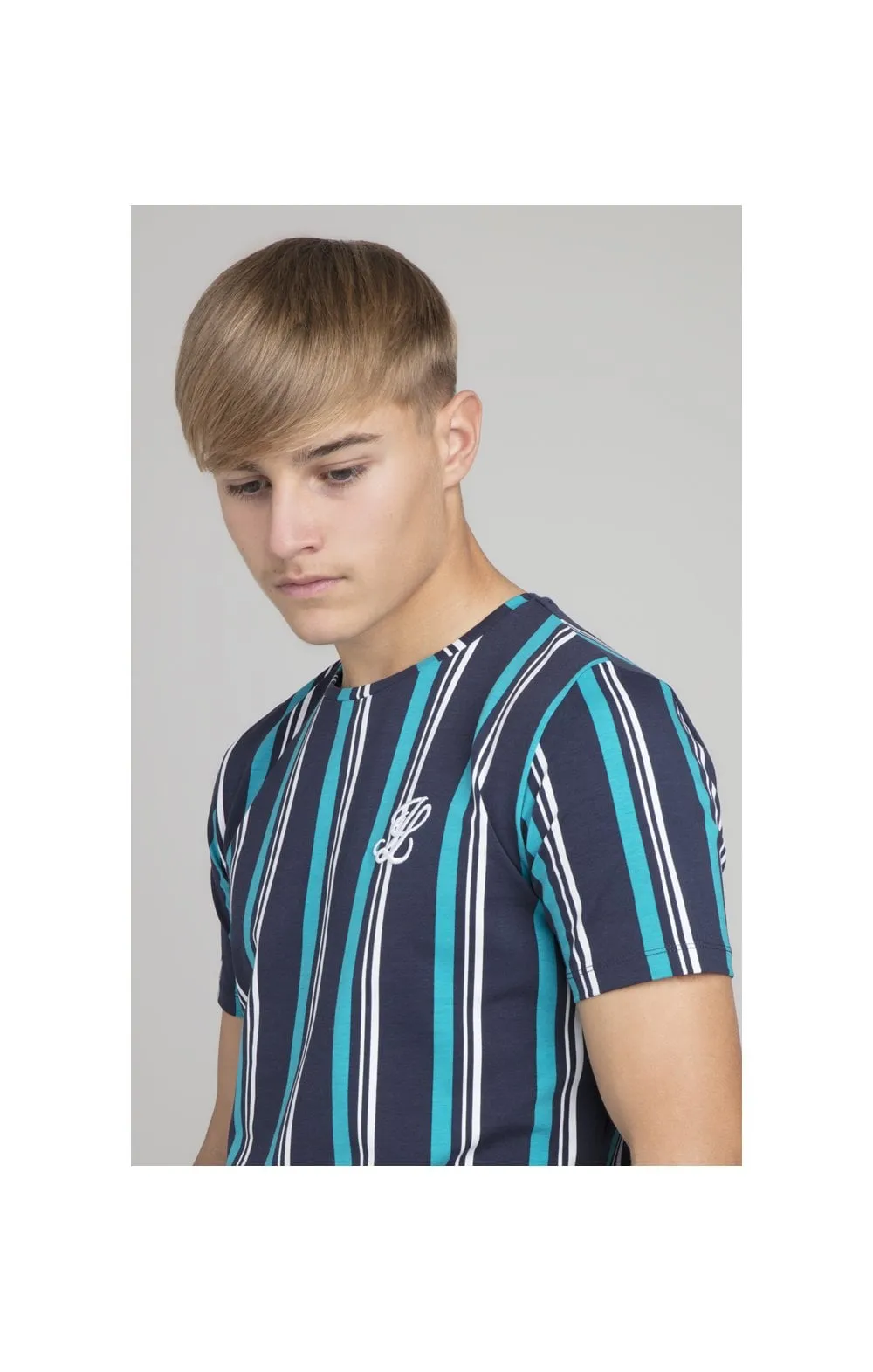 Illusive London Stripe Tee - Navy & Teal sold by Siksilk product image thumbnail 2